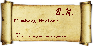 Blumberg Mariann névjegykártya
